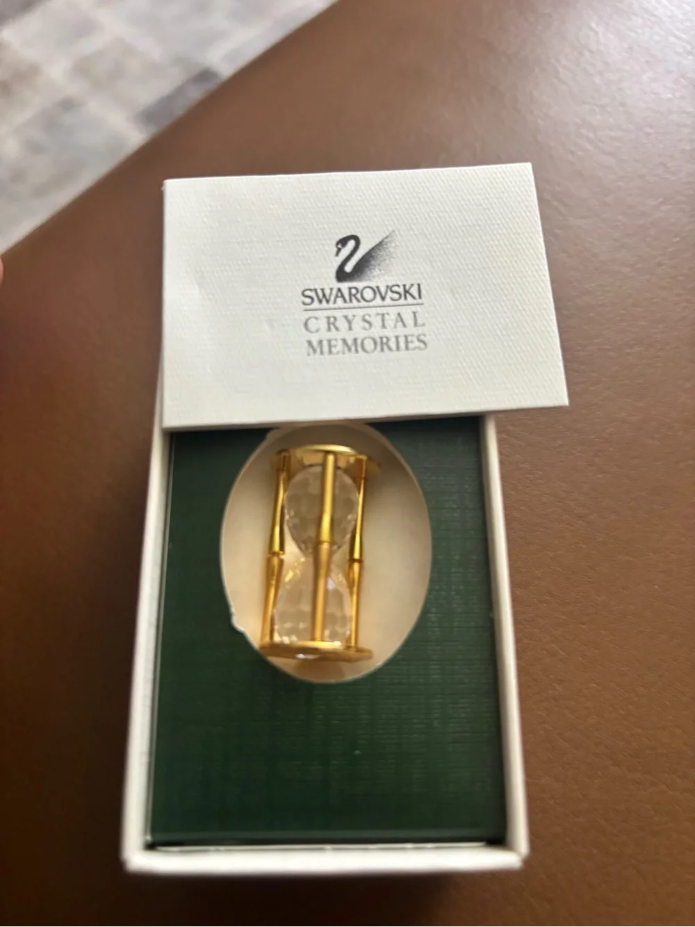 Swarovski Gold and Clear Hourglass-Shaped Crystal